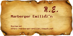 Marberger Emilián névjegykártya